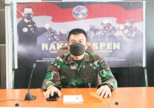 ﻿Wakapendam XII/Tpr Ikuti Rakernispen TNI Tahun 2021 Secara Virtual