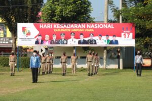 Hari Kesadaran Nasional, Pemkab Lampung Utara Dan Unsur TNI Gelar Upacara