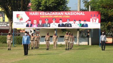 Photo of Hari Kesadaran Nasional, Pemkab Lampung Utara Dan Unsur TNI Gelar Upacara