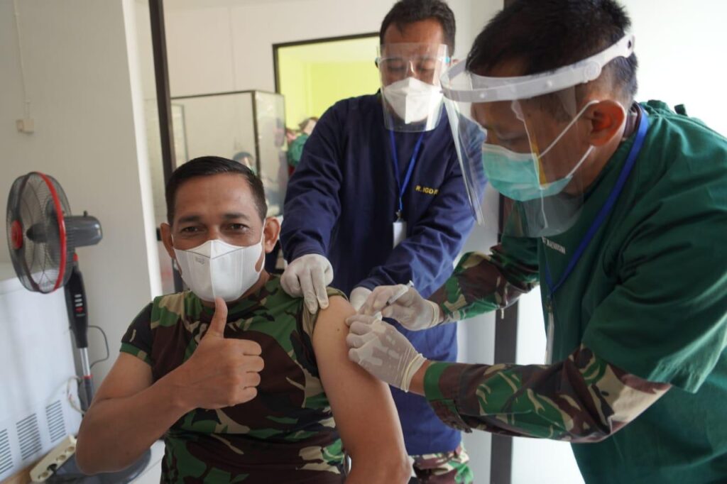 170 Prajurit Wijayakusuma di Vaksin Dosis Pertama