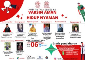 Perhumas Muda Medan Sosialisasikan Cara Pencegahan Covid-19 Melalui Public Relations Talk Series Vaksin Aman Hidup Nyaman