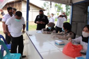 Polres Langkat Test urine kepada pengemudi Bus, Di Terminal Pasar x Tanjung Berngin