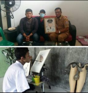 Awak Media Beserta Kades Sambirejo Timur Siap Support Penyandang Disabilitas Ekspresikan Karyanya