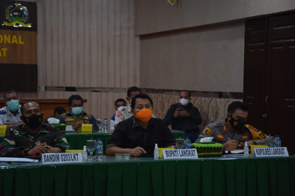 Melalui Zoom, Pemkab Langkat Bersama Kodim 0203 Gelar Rakor Dengan Gubsu