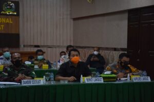 Melalui Zoom, Pemkab Langkat Bersama Kodim 0203 Gelar Rakor Dengan Gubsu