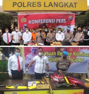 Polres Langkat Laksanakan Konferensi Pers Terkait Pencurian Dengan Kekerasan