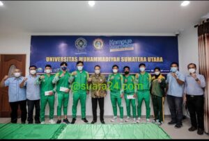 Rektor UMSU Lepas Tujuh Mahasiswa Atlet  SUMUT Ke PON-XX  Papua