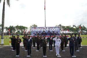 Danrem 071/Wijayakusuma Bersama Forkopimda Banyumas Ikuti Upacara Peringatan HUT Ke-76 TNI Secara Virtual