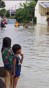 Air Sungai Meluap “Perumahan Taman Asri Permai  Desa Bangun Sari Baru Diserbu Banjir”