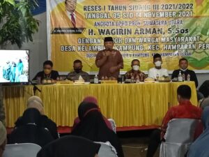 DPRD Provinsi Sumut H Wagirin Arman S Sos, laksanakan Reses ke Desa Klambir Lima Kampung