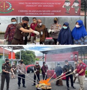 Kacabjari Pangkalan Brandan laksanakan pemusnaan Barang Bukti Yang Telah Inkracht