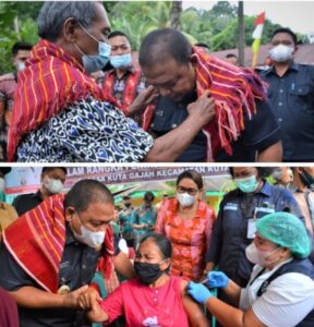 Usai Terima Jembatan Sei Wampu, Bupati Langkat Tinjau Vaksinasi Di Kutambaru