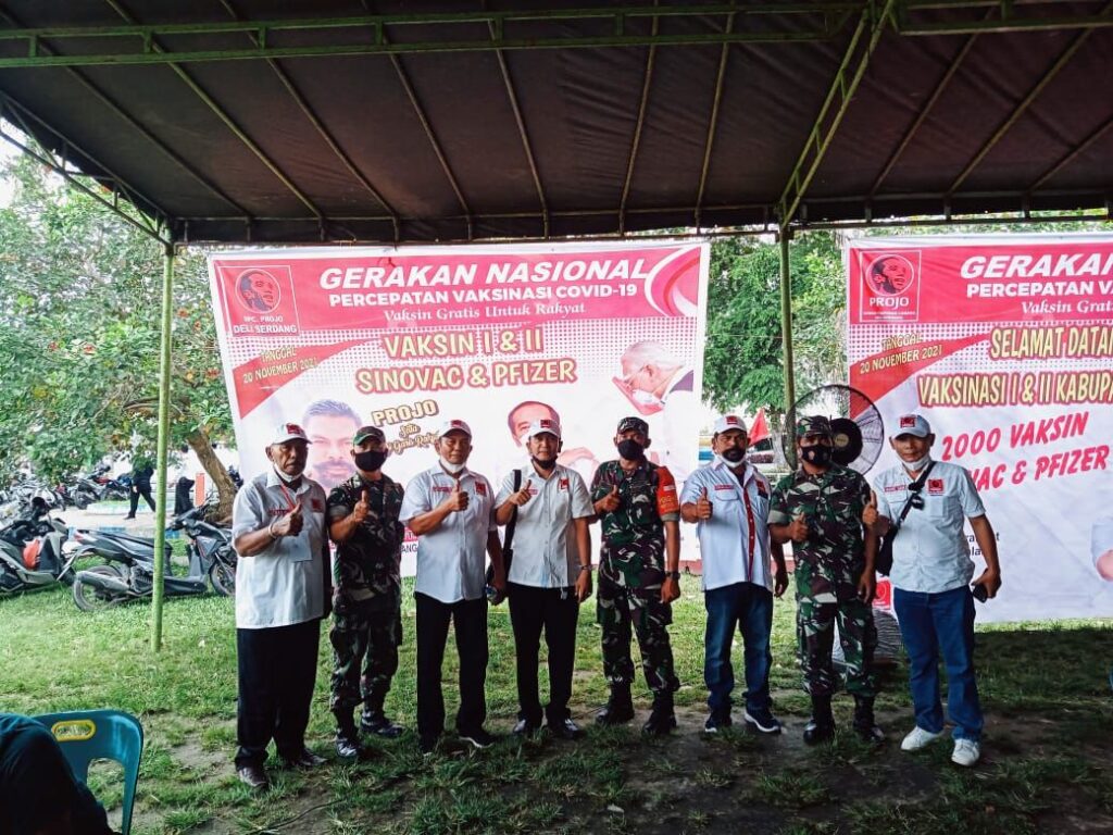 Projo Deli Serdang Kembali Gelar Gerakan Vaksinasi Nasional Tahap I Dan II