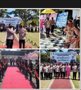 Sambut Pejabat Baru’ Polres Kotamobagu Gelar Upacara Wellcome And Farawell Parade Fariage Di Mako Polres