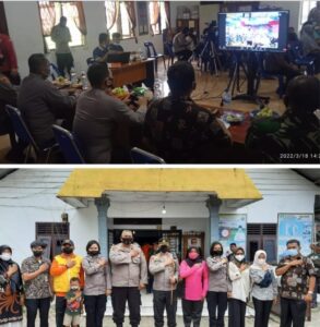 Ikuti Zoom Meeting, Polres Langkat Laksanakan Vaksinasi Serentak Capaian 70%