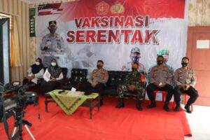 Rangka Akselerasi Vaksinasi Serentak, Kapolres Langkat ikuti Zoom Meeting Oleh Irwasum Polri