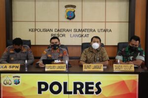 Kapolres Langkat Ikuti Vidcon Dalam Rangka Mempersiapkan PAM Idul Fitri 1443 H