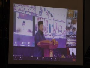 Bupati Lampung Utara Ikuti Acara Nuzulul Qur’an 1443 H, Secara Virtual