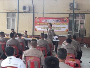 Kapolres Langkat dan Para Pejabat Utama Ikuti Zoom Meeting Latpra Ops Kepolisian Ketupat Toba – 2022