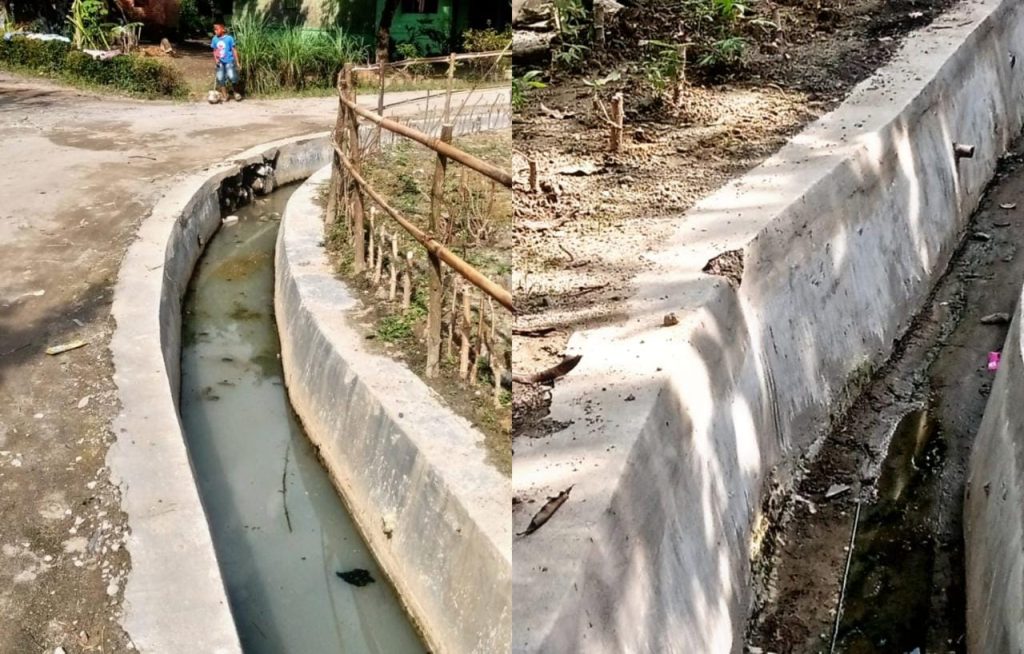 Proyek Lening Parit di Jalan Lorong Eka Kecamatan Wampu Terkesan Asal Jadi