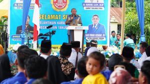 Syah Afandin Hadiri Pelantikan Karang Taruna di Tanjung Pura Langkat