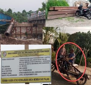 Material Besi Bangunan Jembatan Penghubung Medan – Deliserdang Diduga Dijual Ke Tukang Botot