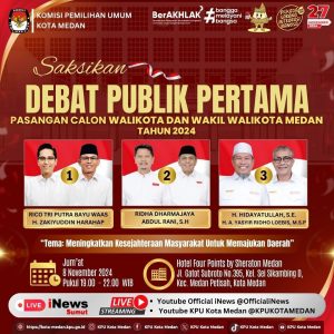 Ini Dia Jadwal Debat Pertama Kandidat Pasangan Calon Wali KotaMedan